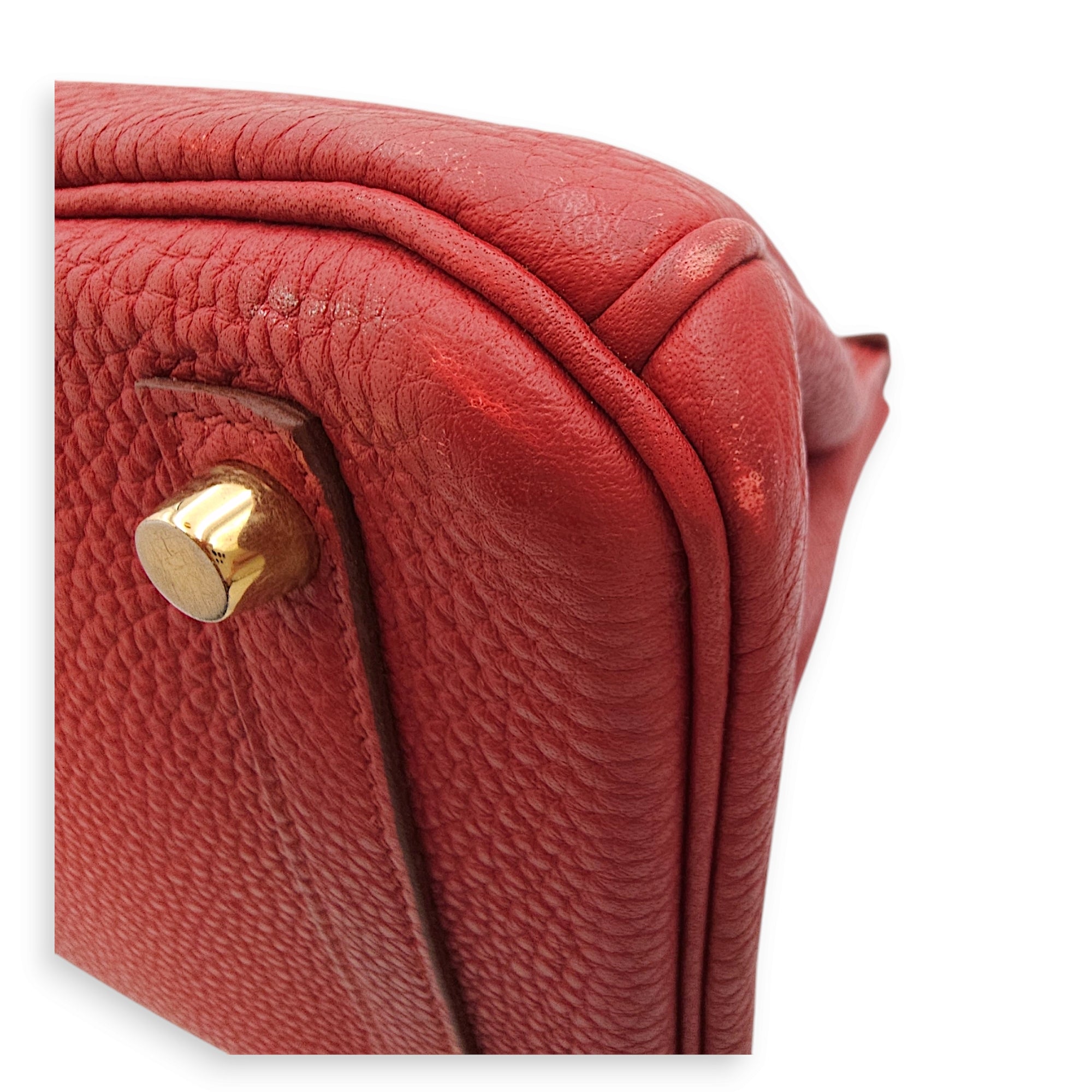 Birkin 30 Rouge Garance in Togo, Gold hardware