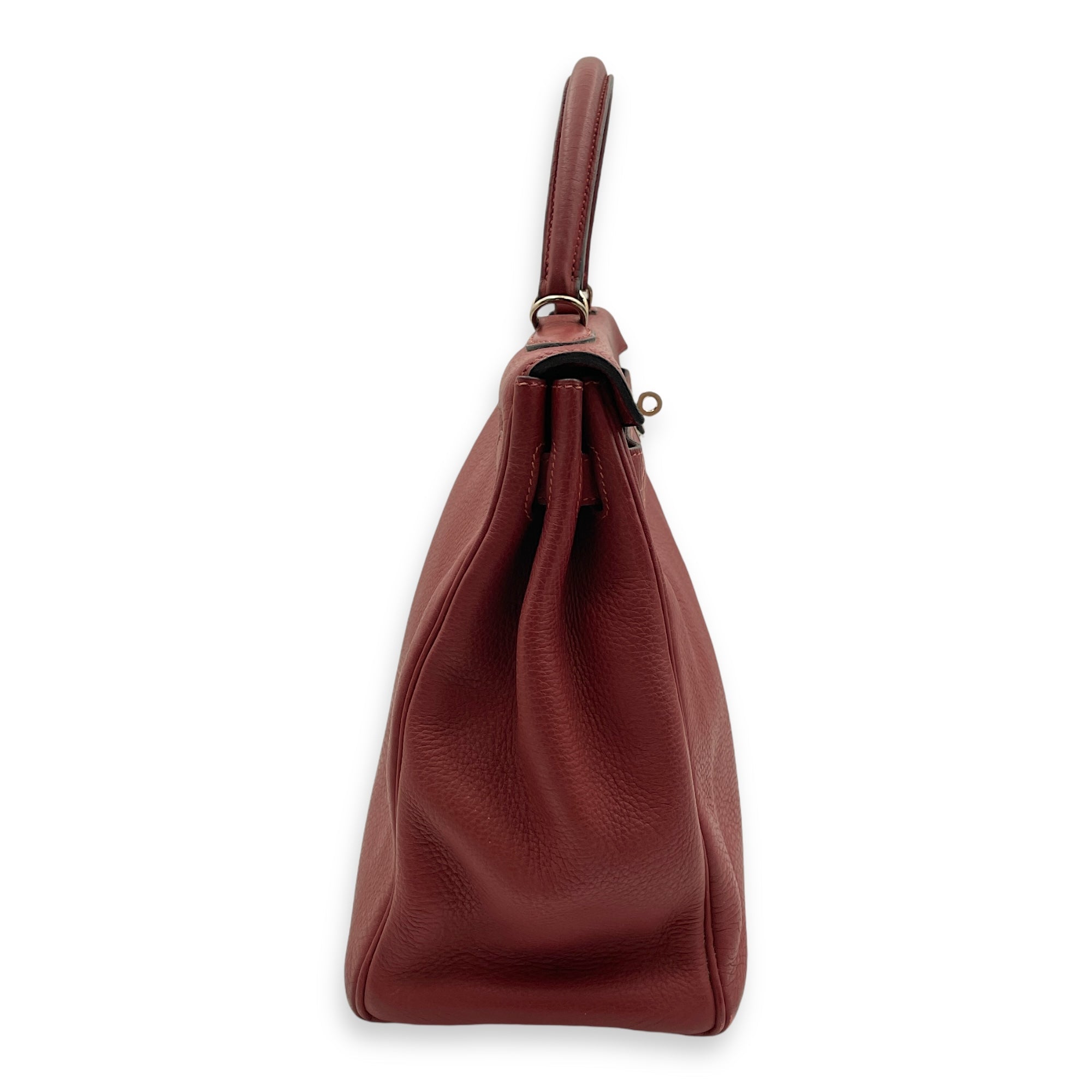 Kelly 35 Rouge H in Clemence Palladium hardware