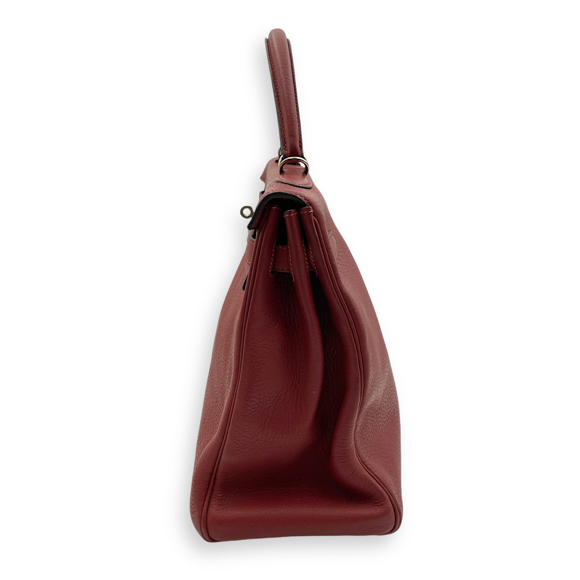 Kelly 35 Rouge H in Clemence Palladium hardware