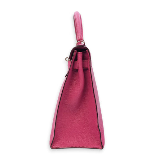 Kelly Sellier 32 Fuchsia in Chevre Leather, Palladium hardware