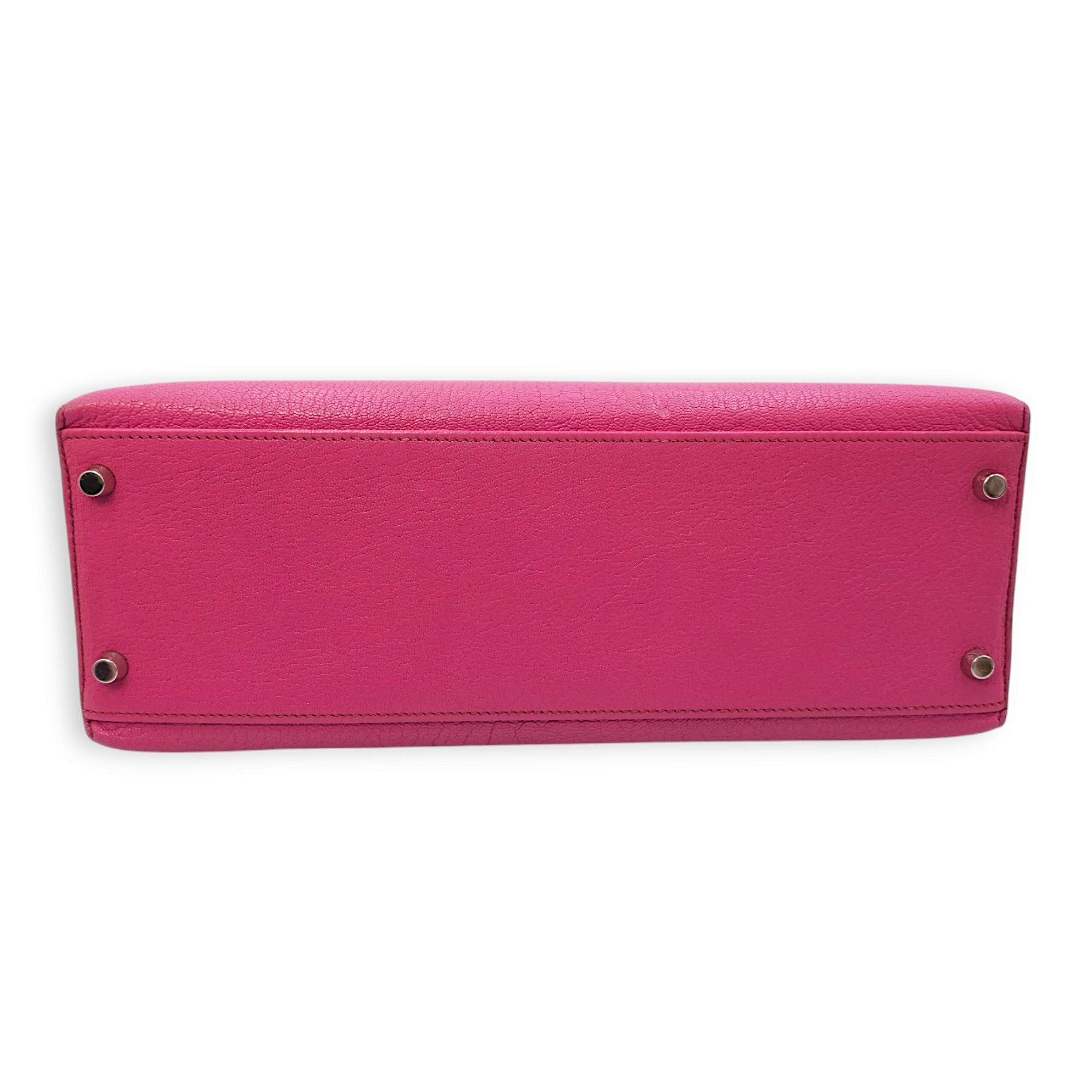 Kelly Sellier 32 Fuchsia in Chevre Leather, Palladium hardware