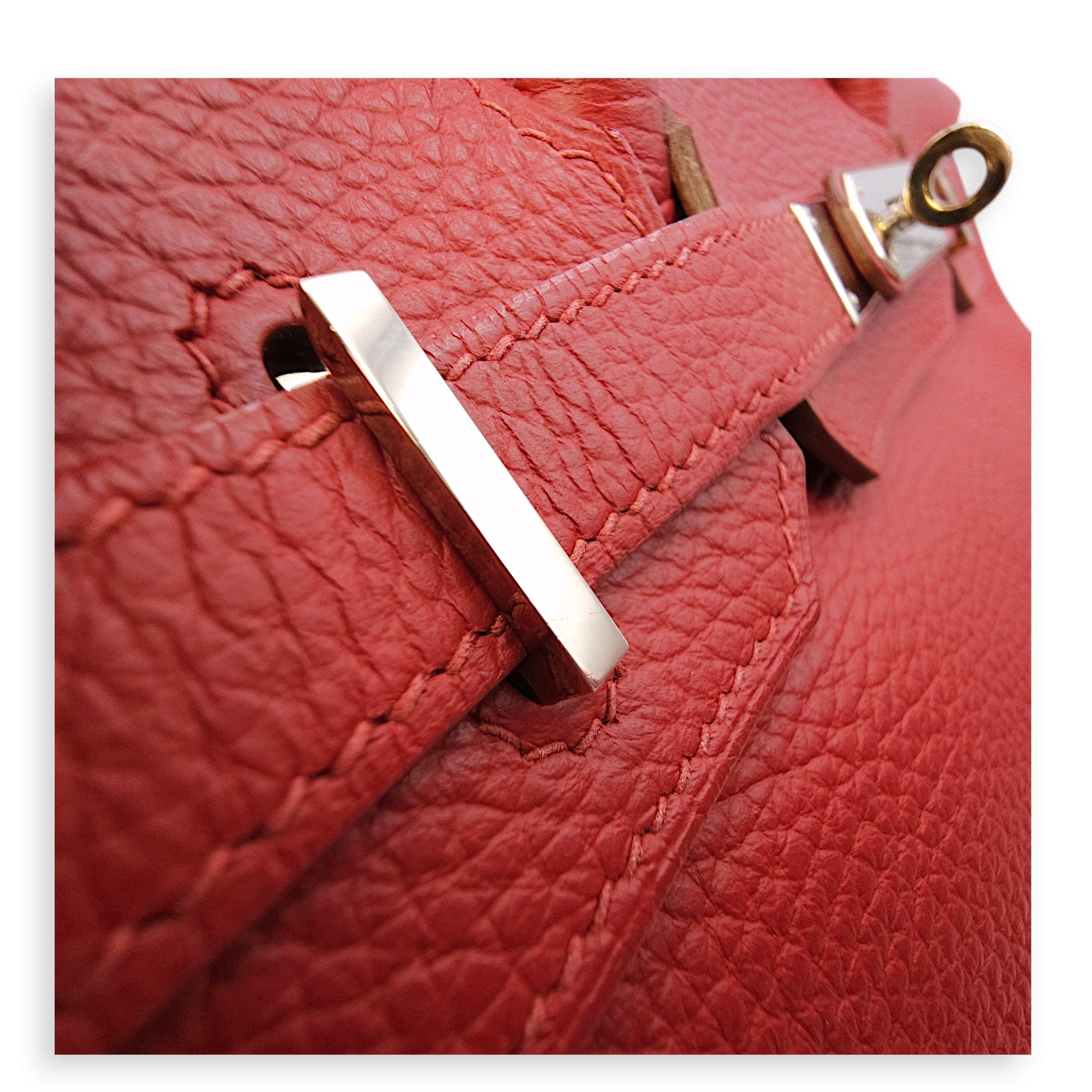 Birkin 30 Rouge Garance in Clemence, Palladium hardware