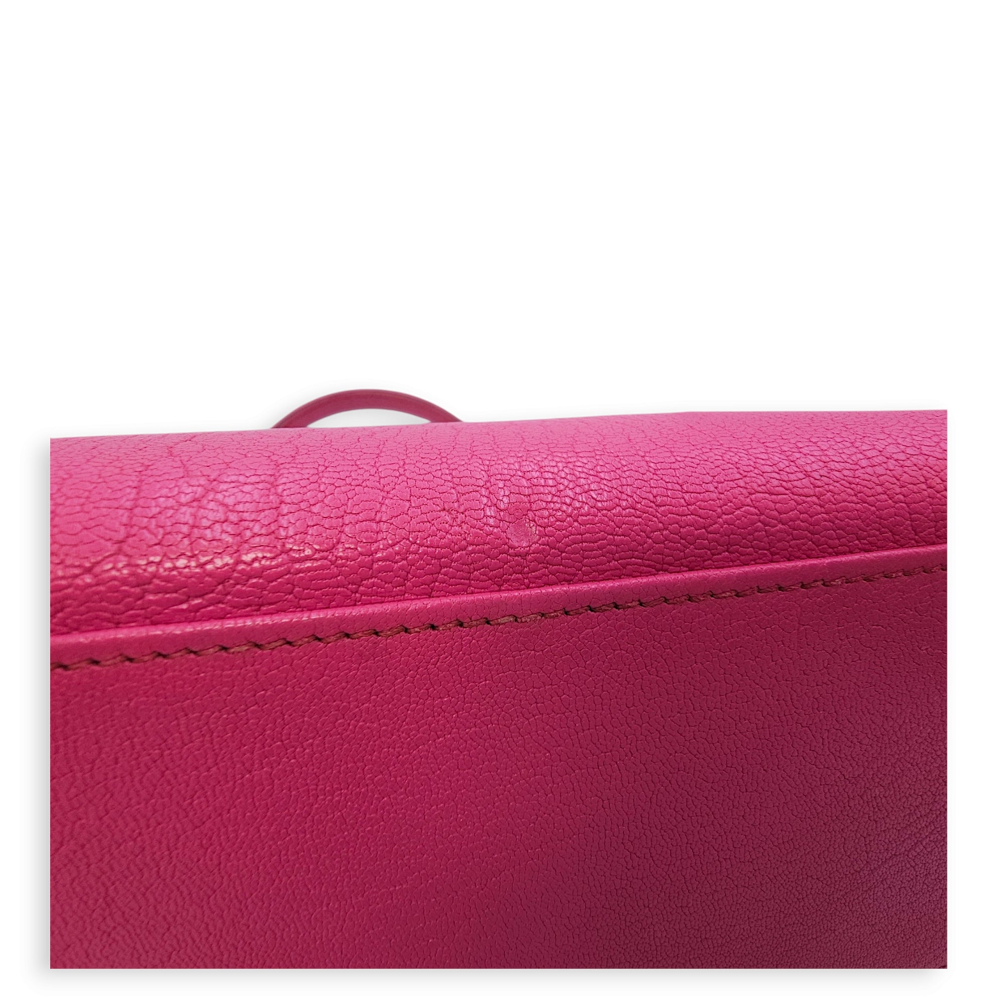 Kelly Sellier 32 Fuchsia in Chevre Leather, Palladium hardware