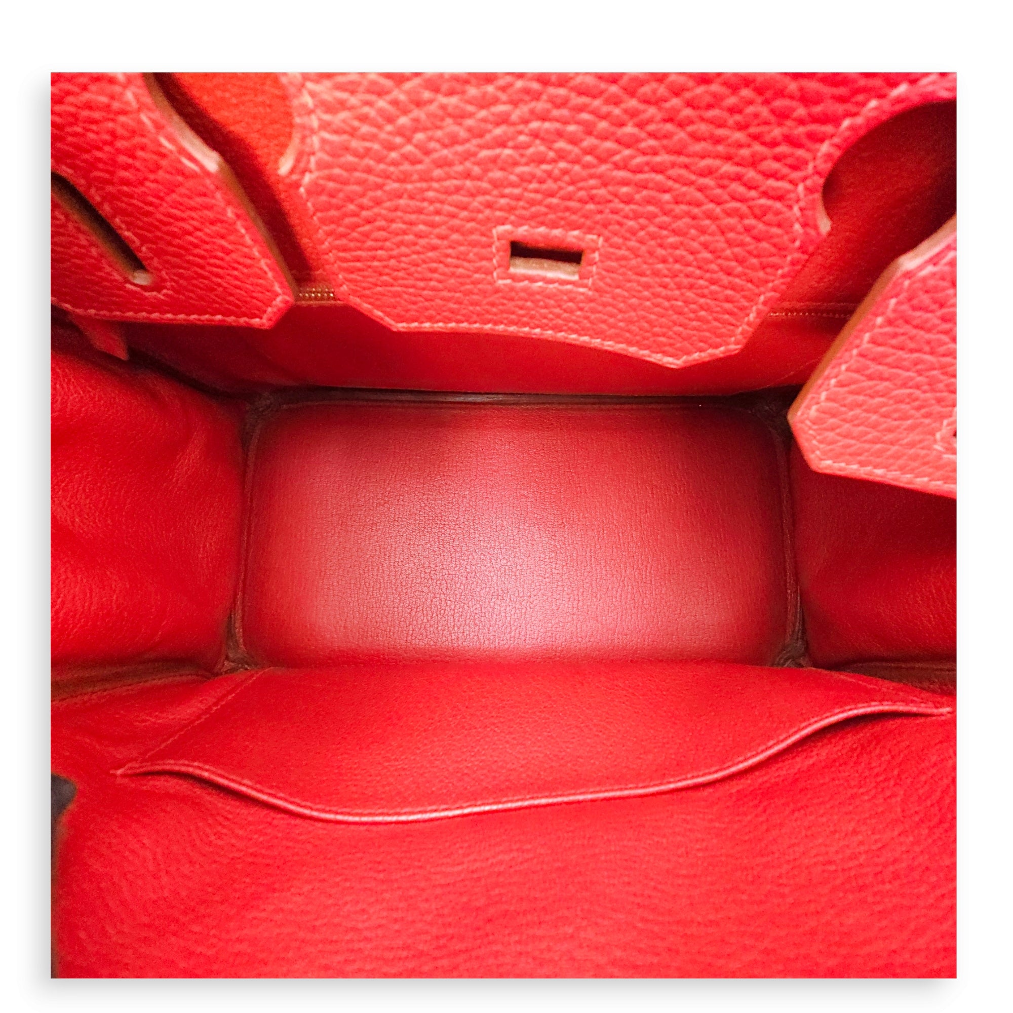 Birkin 30 Rouge Garance in Clemence, Palladium hardware