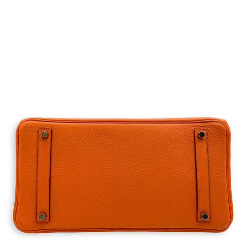 Birkin 35 Orange in Clemence, Palladium hardware