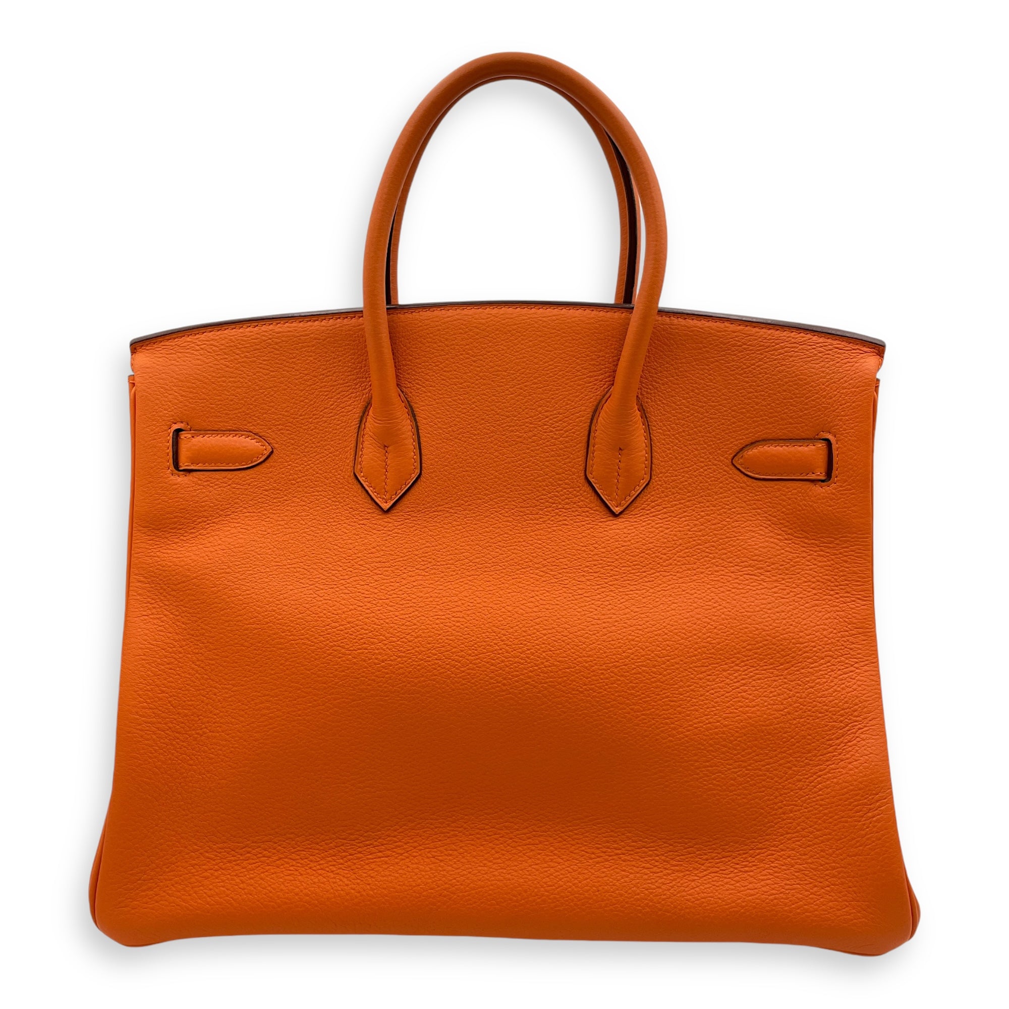 Birkin 35 Orange in Clemence, Palladium hardware