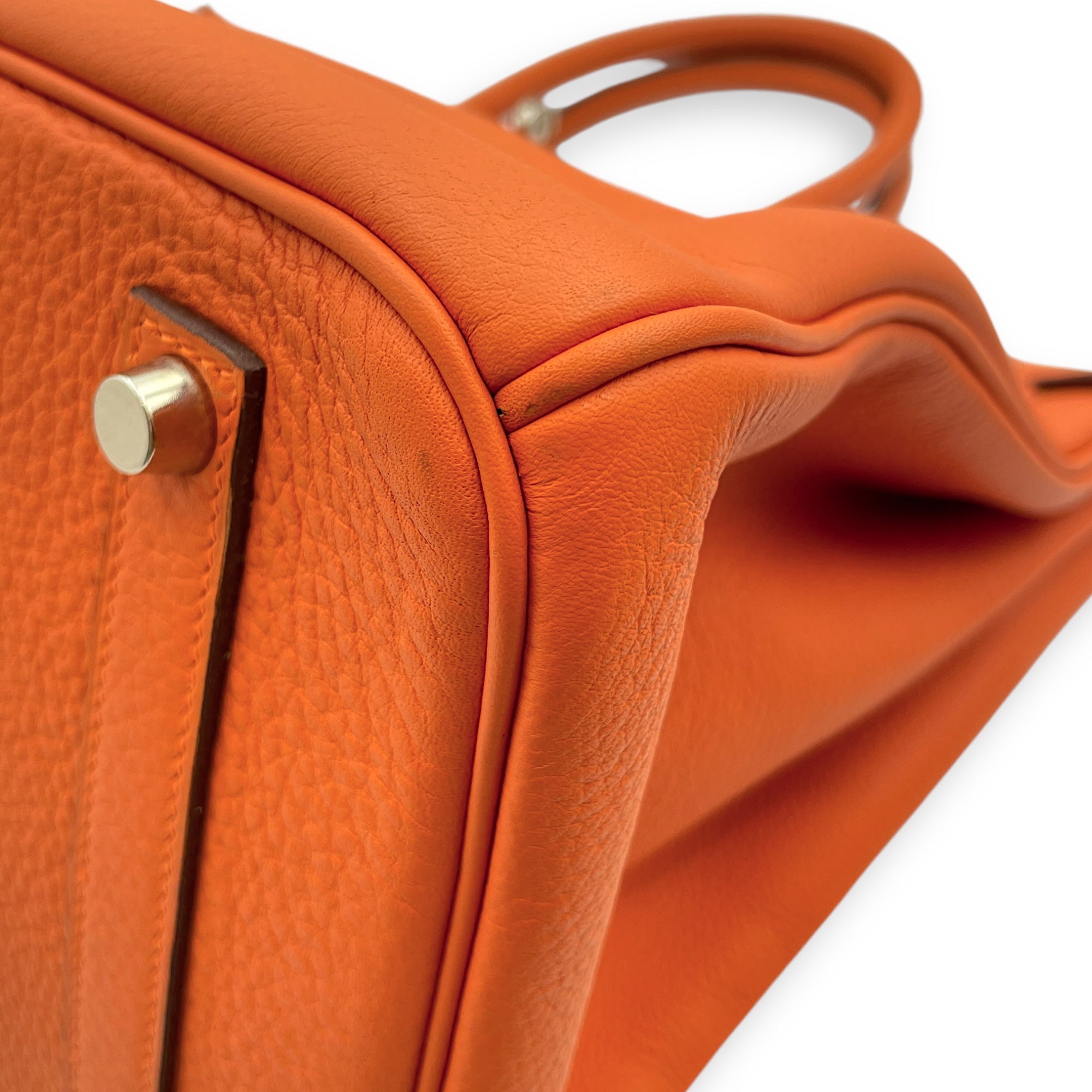 Birkin 35 Orange in Clemence, Palladium hardware