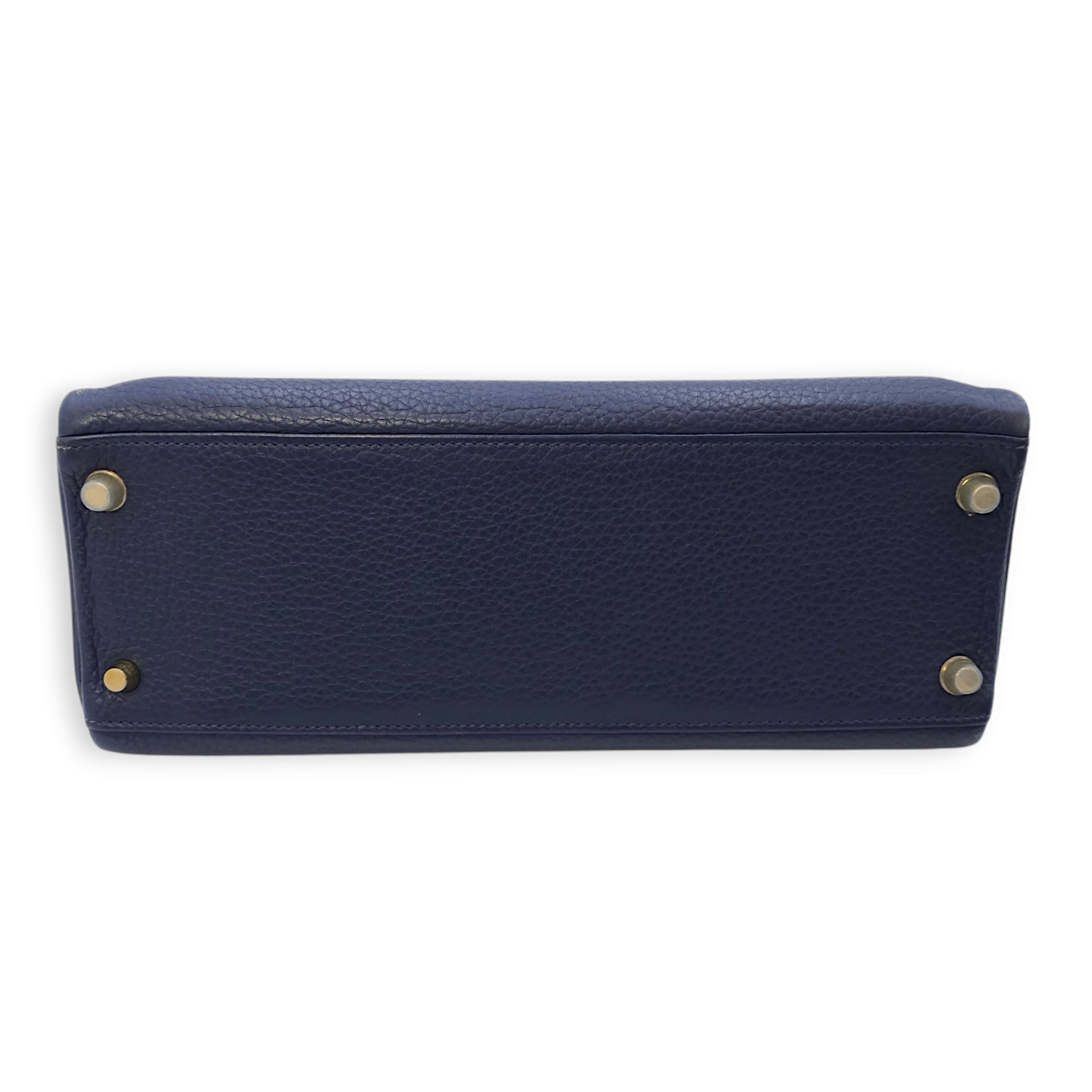 Kelly 32 Blue Sapphire in Clemence, Gold hardware