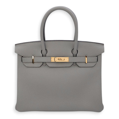 Birkin 30 Gris Mouette in Togo, Gold hardware