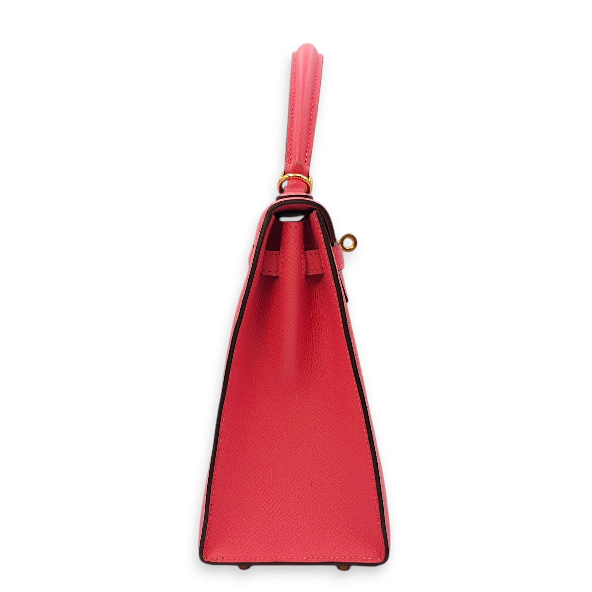 Sellier Kelly 25 Rose Azalee in Epsom Gold hardware CL2411-7380 4