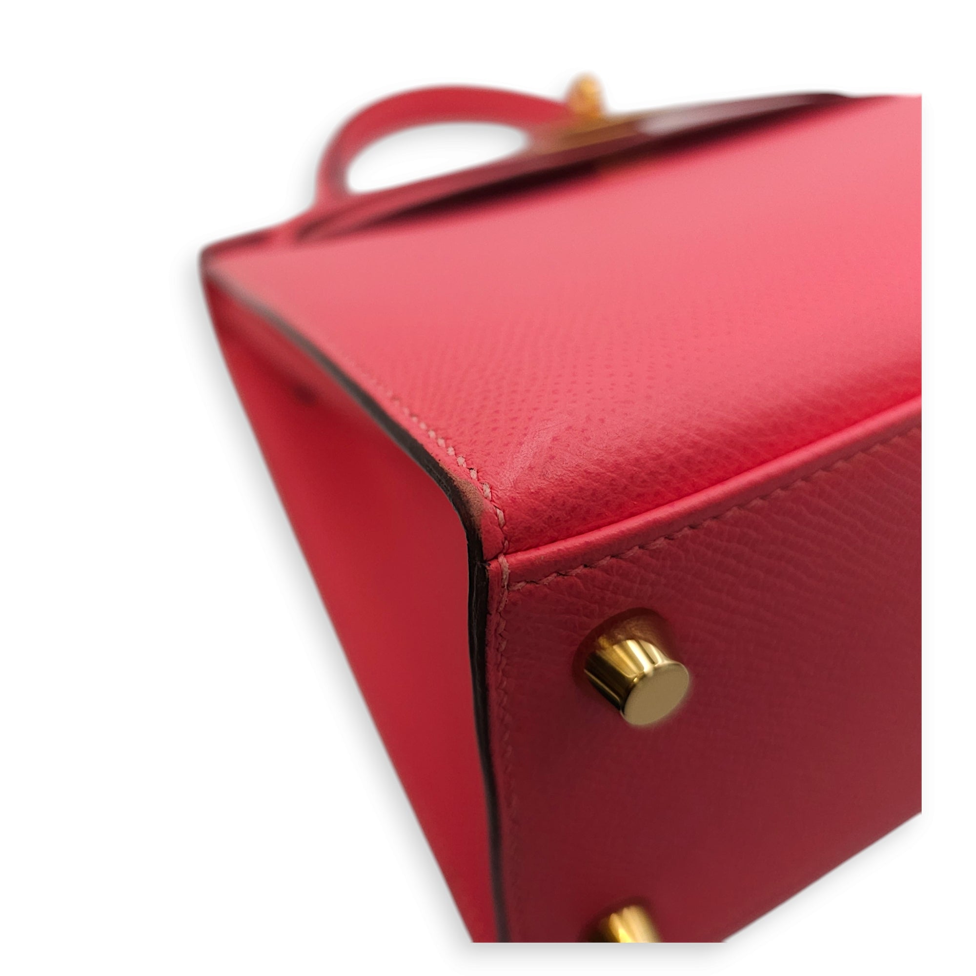 Sellier Kelly 25 Rose Azalee in Epsom Gold hardware CL2411-7380 12