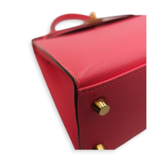 Sellier Kelly 25 Rose Azalee in Epsom Gold hardware CL2411-7380 12