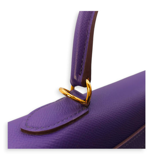 Sellier Kelly 28 Crocus in Epsom, Gold hardware