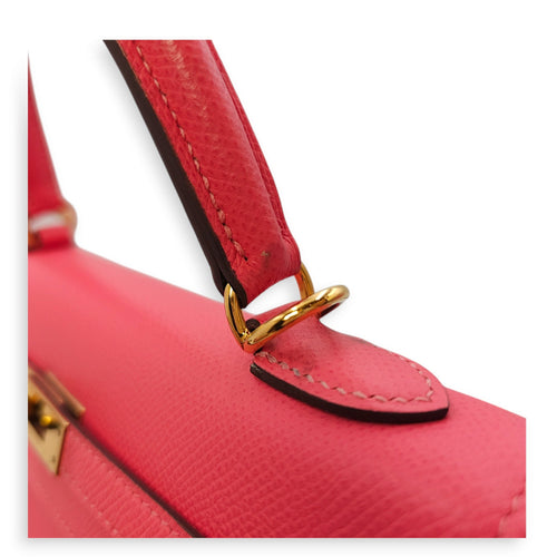 Sellier Kelly 25 Rose Azalee in Epsom Gold hardware CL2411-7380 7