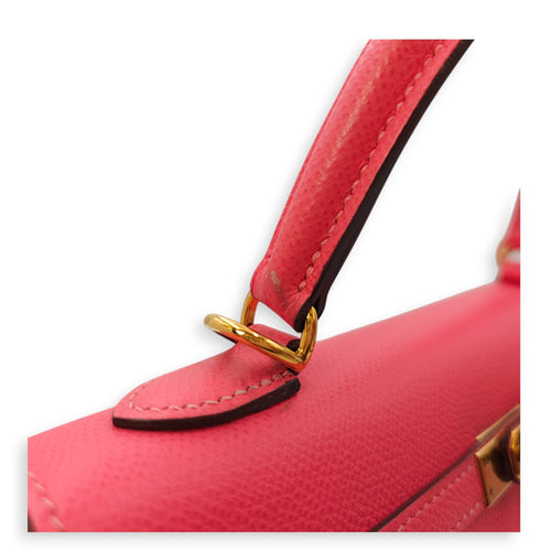 Sellier Kelly 25 Rose Azalee in Epsom Gold hardware CL2411-7380 10