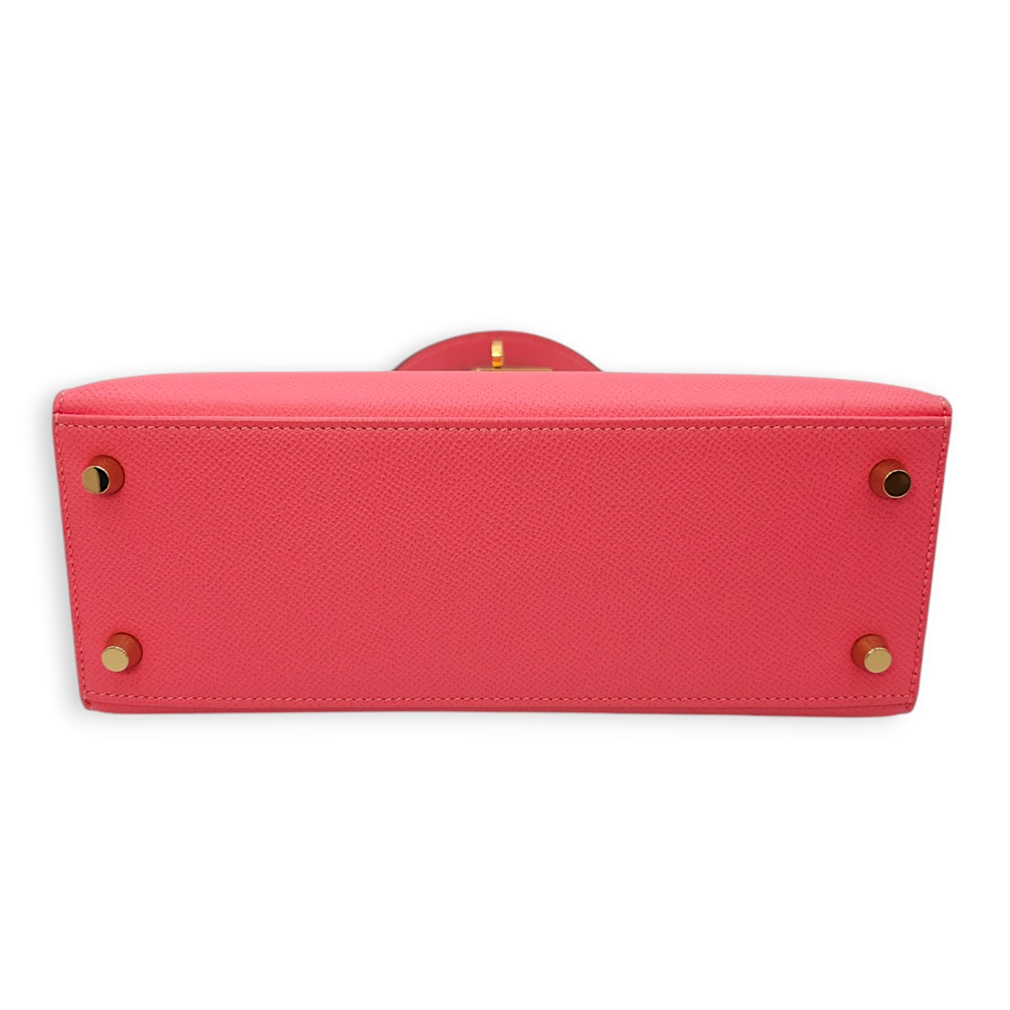 Sellier Kelly 25 Rose Azalee in Epsom Gold hardware CL2411-7380 5