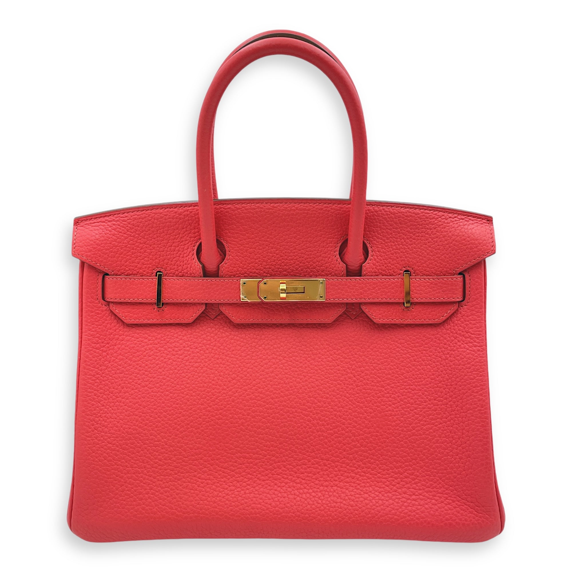 Birkin 30 Rose Jaipur in Clemence, Gold hardware