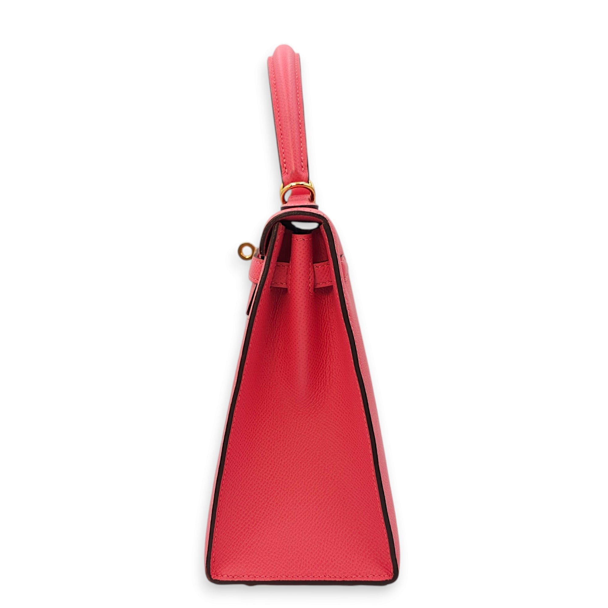 Sellier Kelly 25 Rose Azalee in Epsom Gold hardware CL2411-7380 3