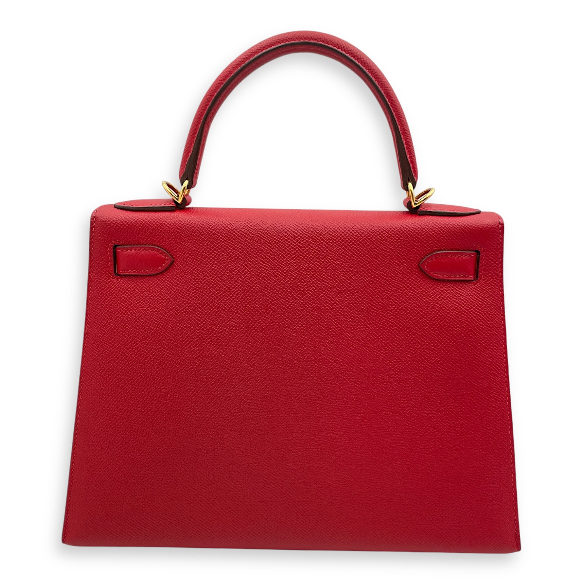 Sellier Kelly 28 Rouge Casaque in Epsom, Gold hardware