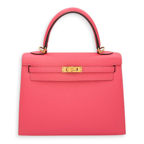 Sellier Kelly 25 Rose Azalee in Epsom Gold hardware CL2411-7380 1