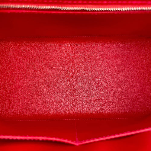 Sellier Kelly 28 Rouge casaque in Epsom, Palladium hardware