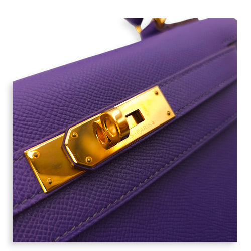 Sellier Kelly 28 Crocus in Epsom, Gold hardware