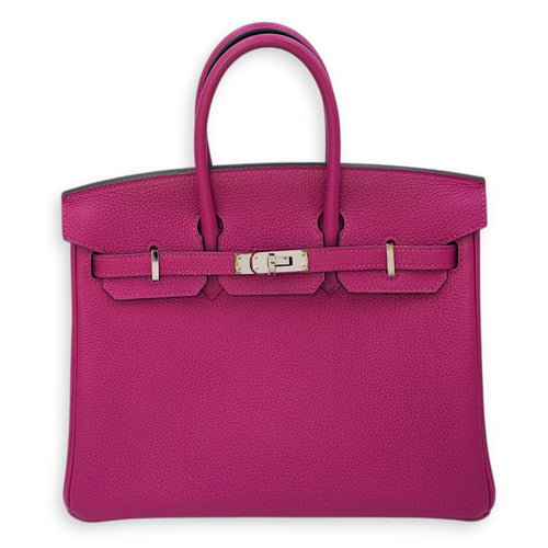 Birkin 25 Rose Pourpre in Togo, Palladium hardware