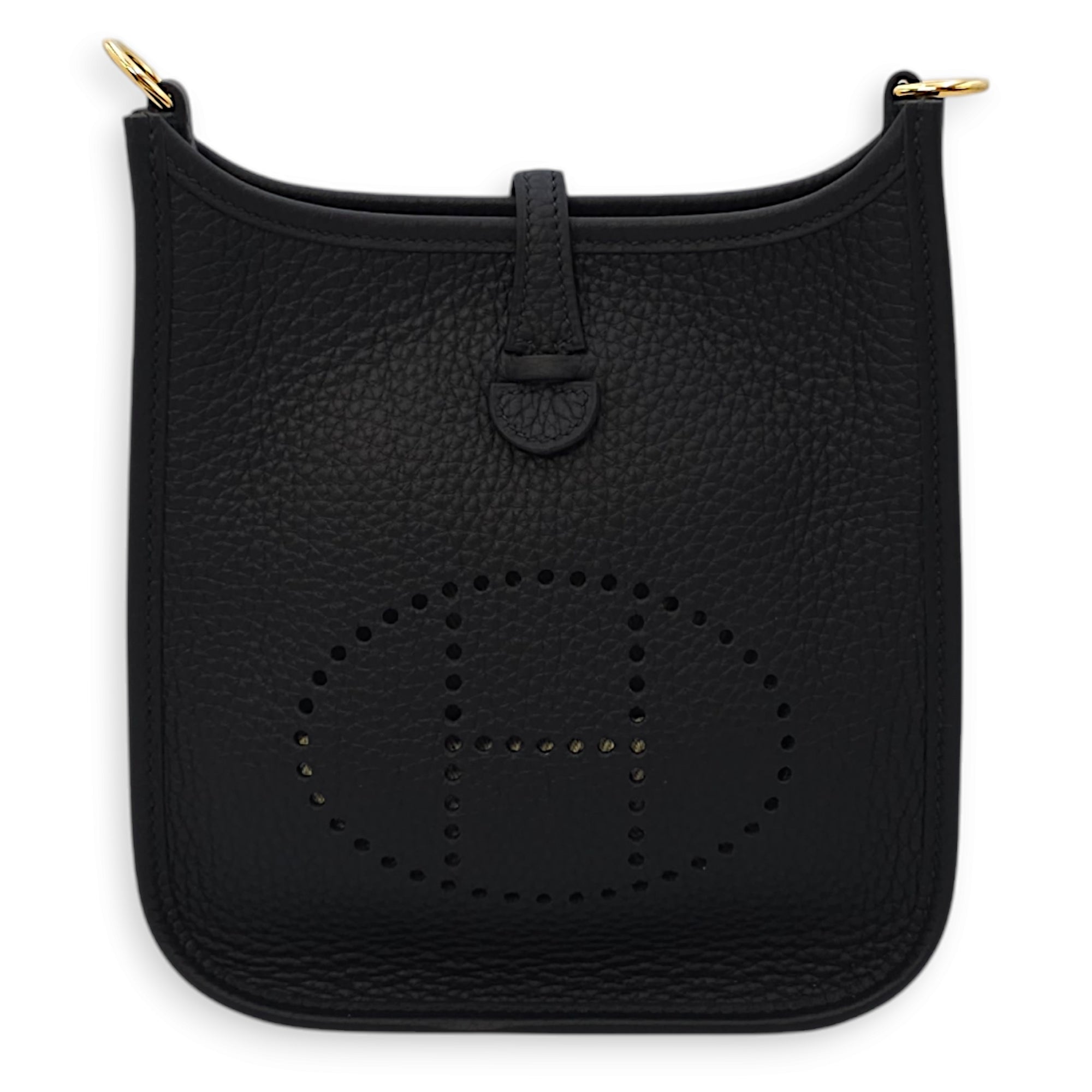 Evelyne mini Black in Clemence, Gold hardware