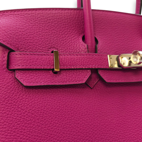 Birkin 25 Rose Pourpre in Togo, Palladium hardware