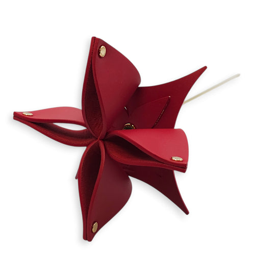 Origami Fleur Red Others in Taurillon Leather, Gold hardware