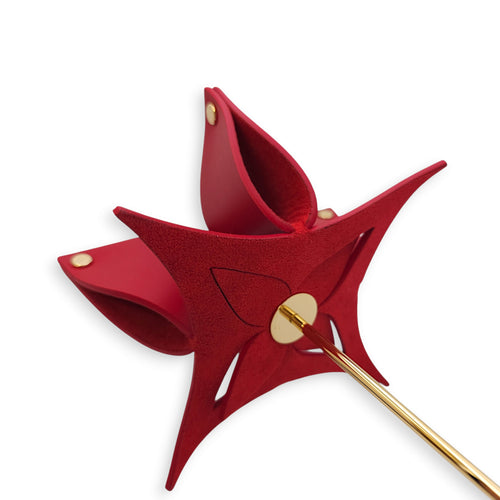 Origami Fleur Red Others in Taurillon Leather, Gold hardware