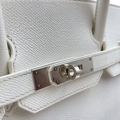 Birkin 30 White in Epsom, Palladium hardware