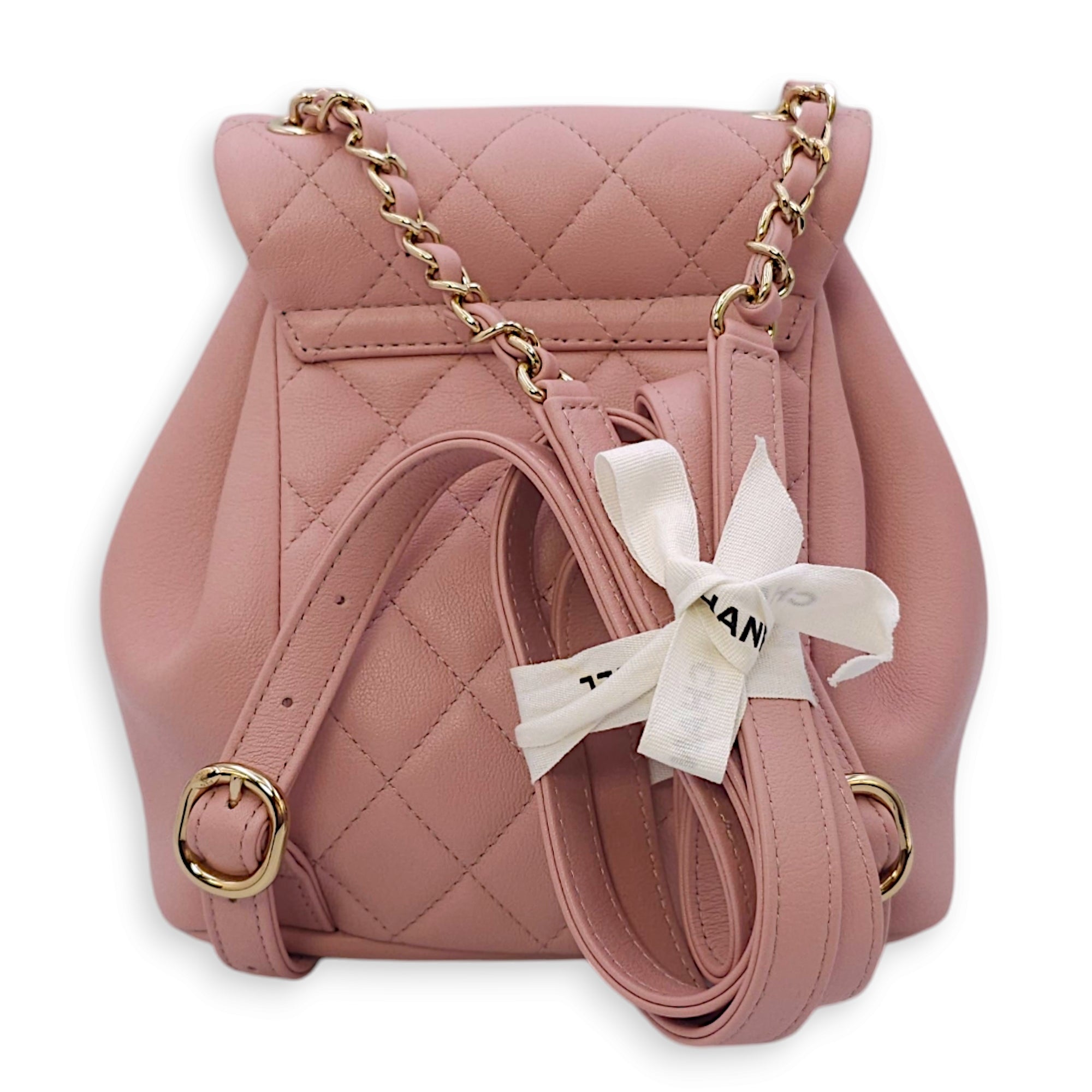 Duma Pink Backpack in Lambskin, Light Gold hardware