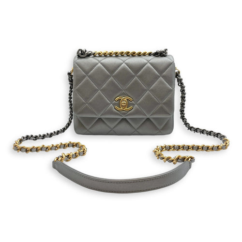 Side Note Metallic Silver Crossbody Bag in Lambskin Gold/Ruthenium hardware C105523 3