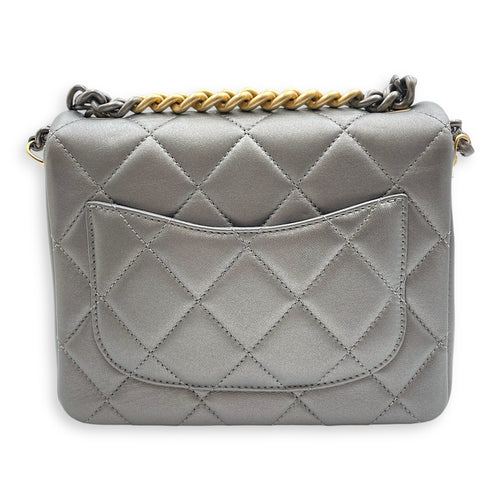 Side Note Metallic Silver Crossbody Bag in Lambskin Gold/Ruthenium hardware C105523 2