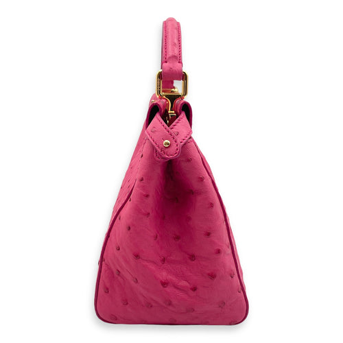 Peekaboo Mini Pink Crossbody Bag in Ostrich Gold hardware