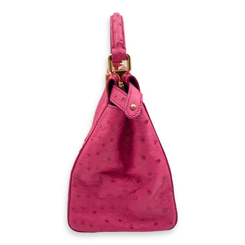 Peekaboo Mini Pink Crossbody Bag in Ostrich Gold hardware