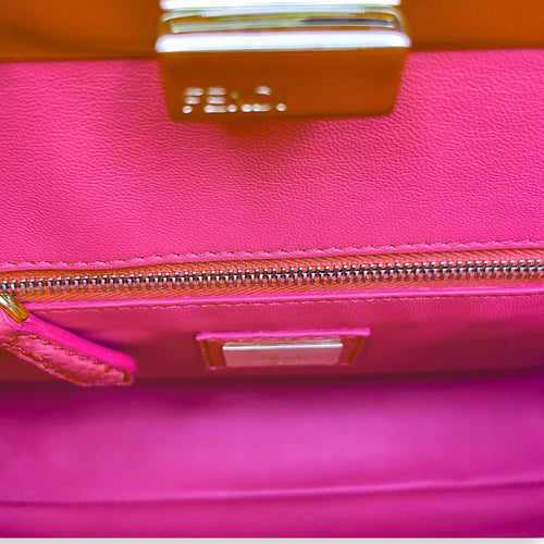 Peekaboo Mini Pink Crossbody Bag in Ostrich Gold hardware