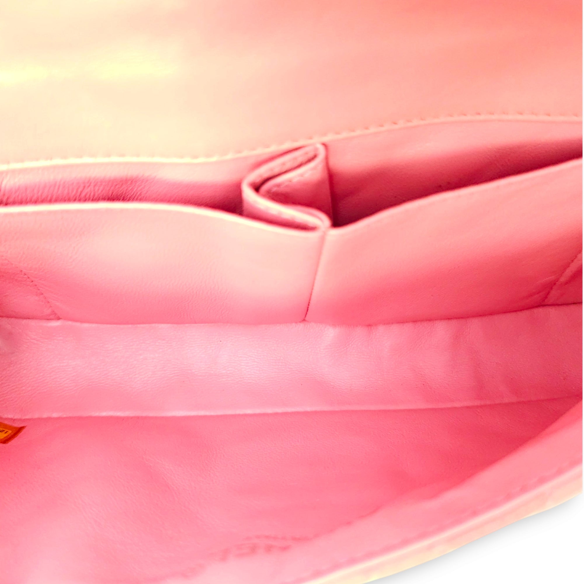 East West Flap Pink Shoulder Bag in Lambskin, Silver hardware