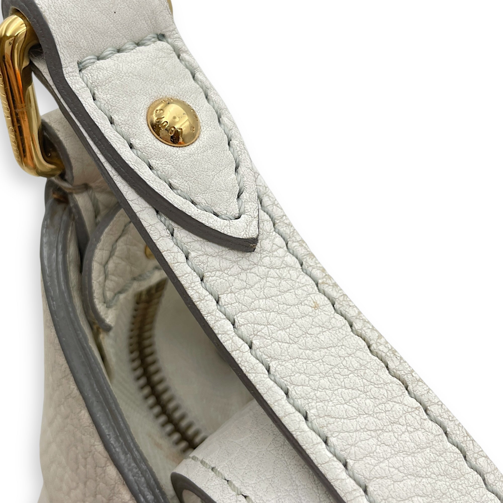 Mahina XS Others White Crossbody Bag in Mahina Leather, Gold hardware