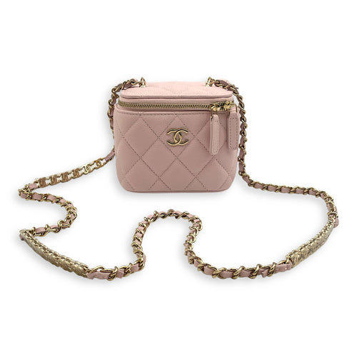 Mini Vanity with CC Chain Others Pink Vanity Bag in Caviar Leather, Light Gold hardware