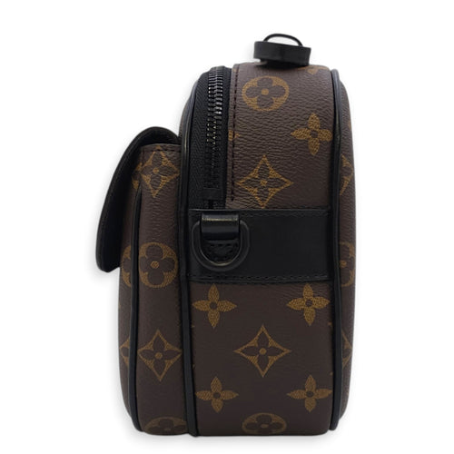 SLock Messenger Others Monogram Macassar Crossbody Bag in Calf, Canvas, Black powder coated hardware