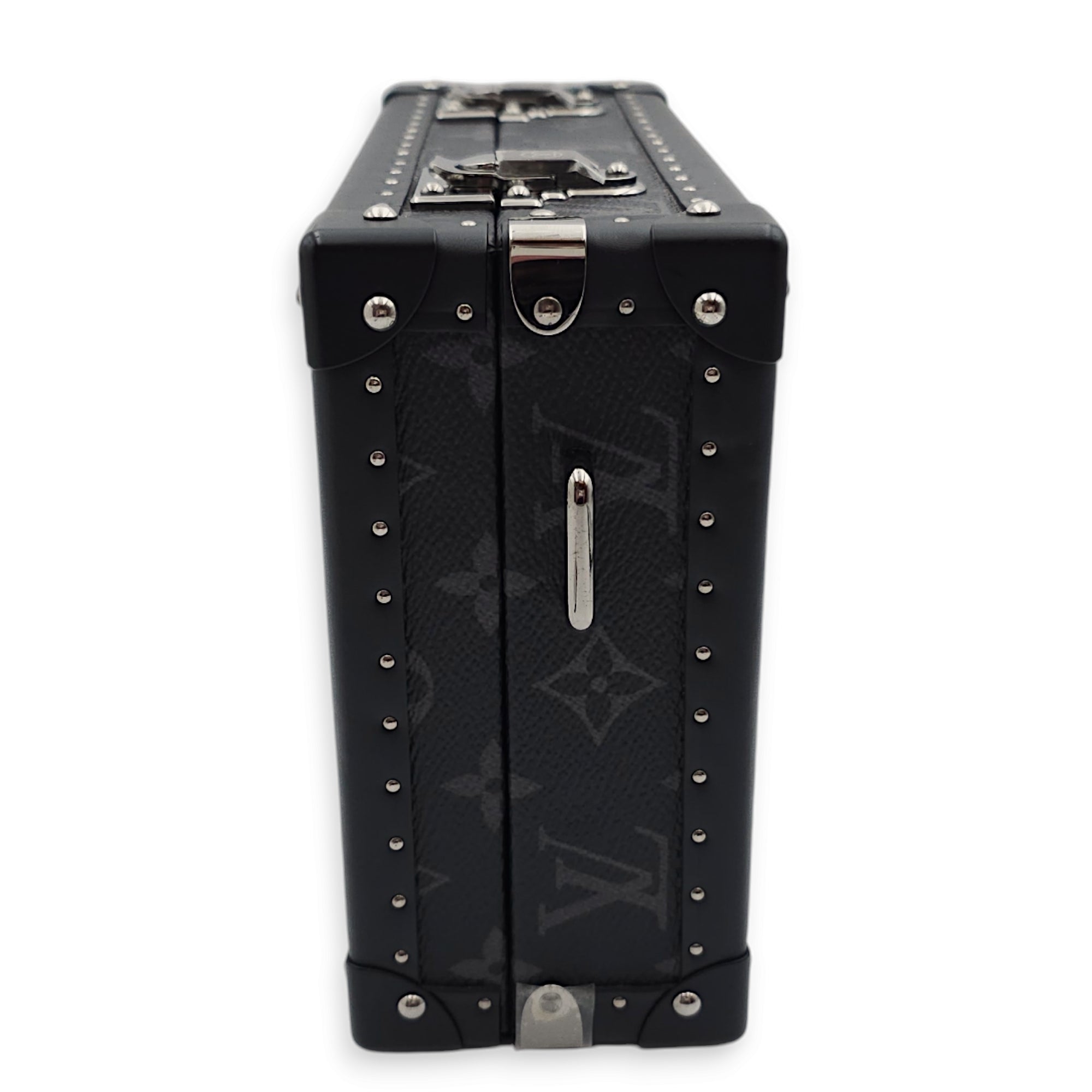 Trunk Box Monogram Eclipse Crossbody Bag in Monogram Coated Canvas/Calfskin Silver hardware CL2409-5642 5