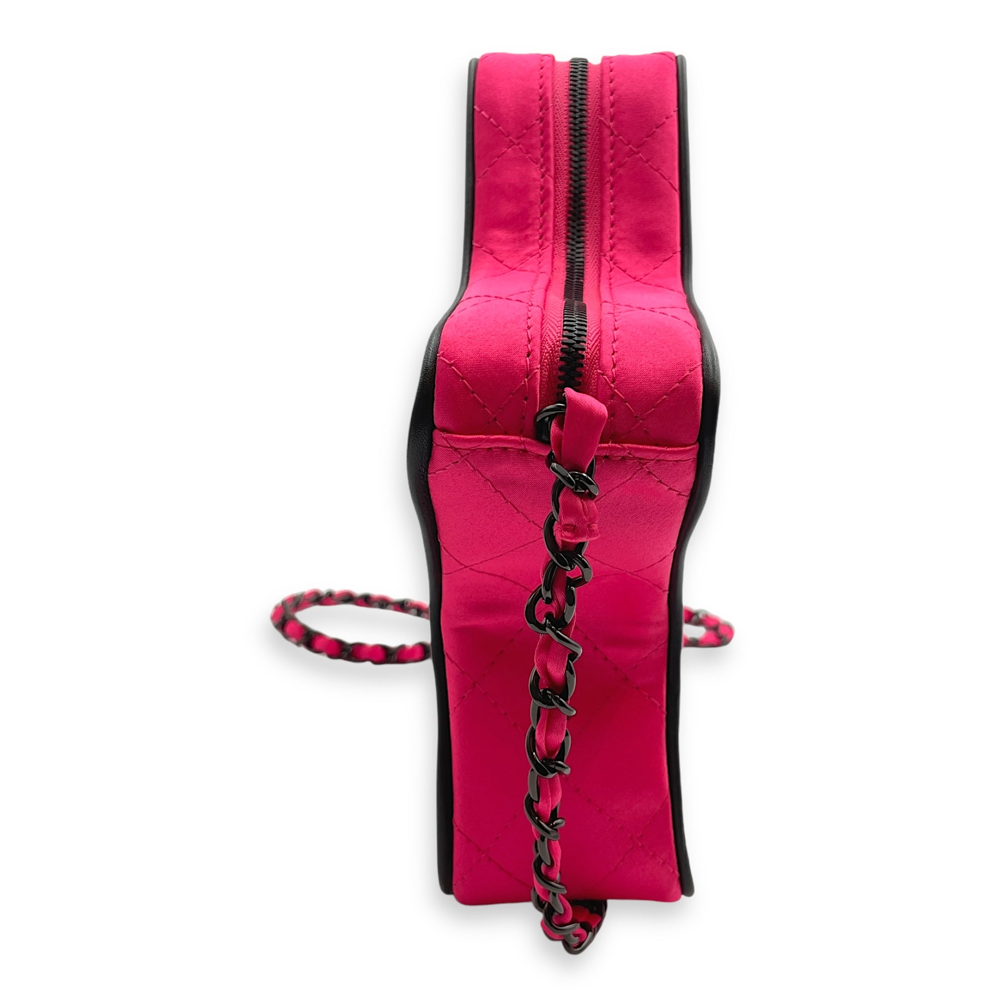 Star Others Hot Pink/Black Crossbody Bag in Satin/Calfskin Black Chrome hardware CL2411-7576 4