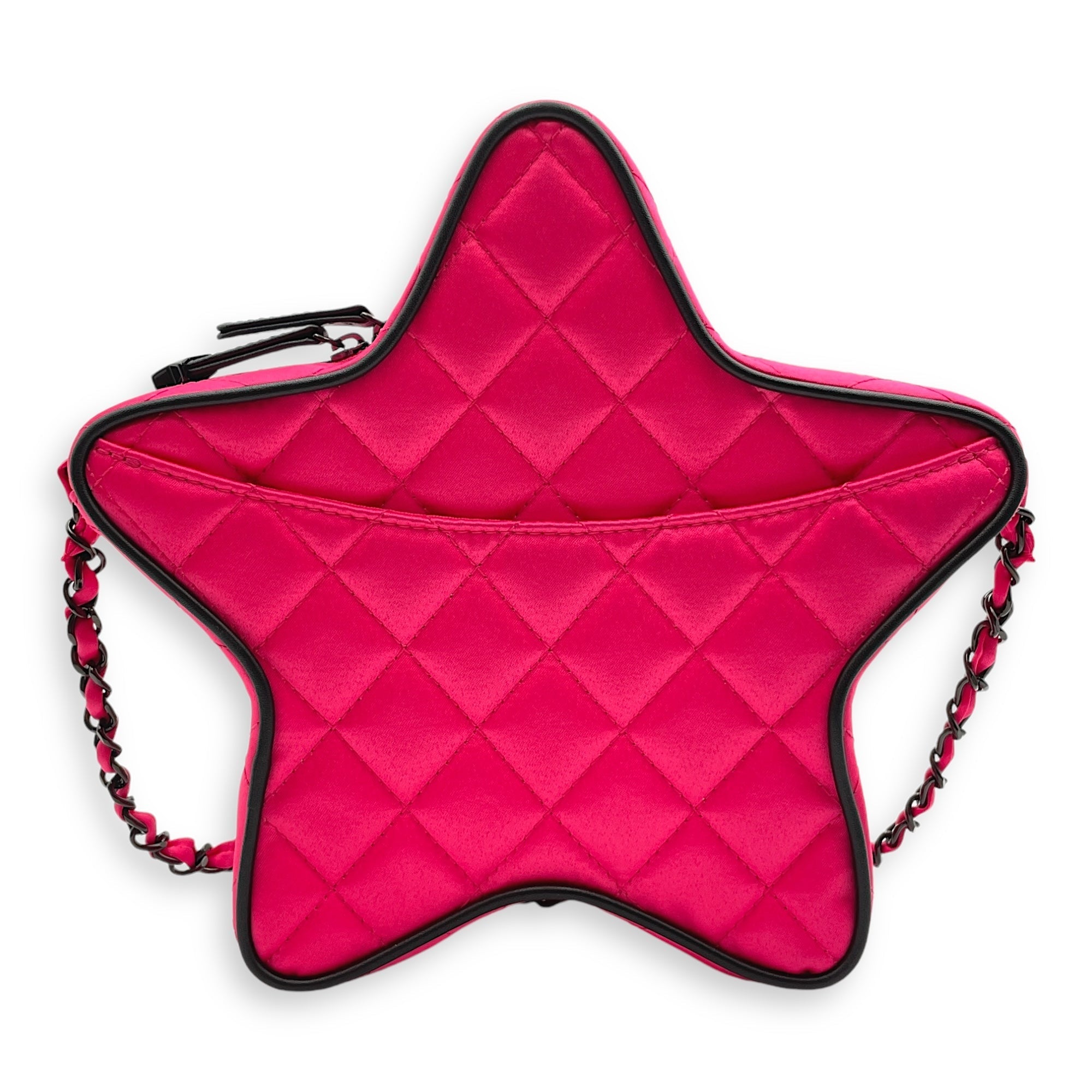 Star Others Hot Pink/Black Crossbody Bag in Satin/Calfskin Black Chrome hardware CL2411-7576 2
