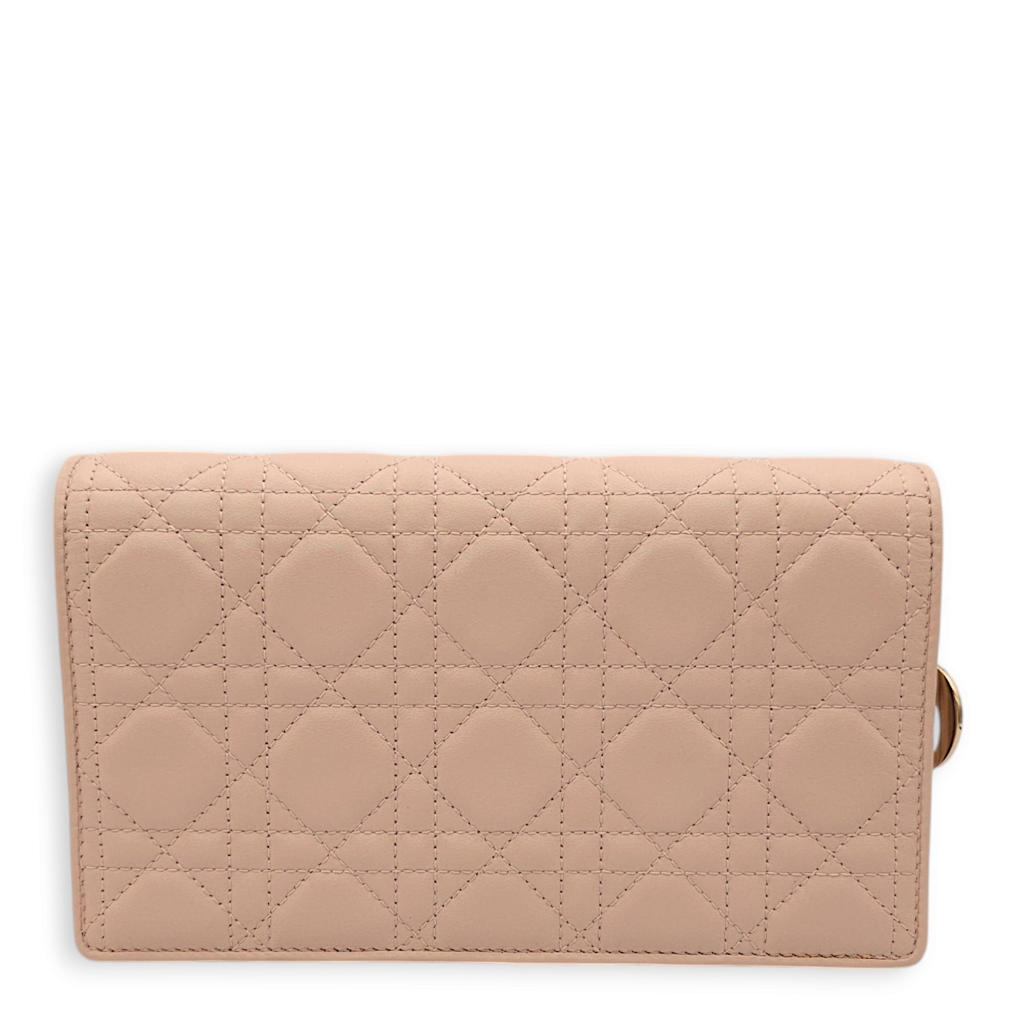 Lady Dior Pouch 21.5x12x4cm Pastel Pink Crossbody Bag in Lambskin, Gold hardware