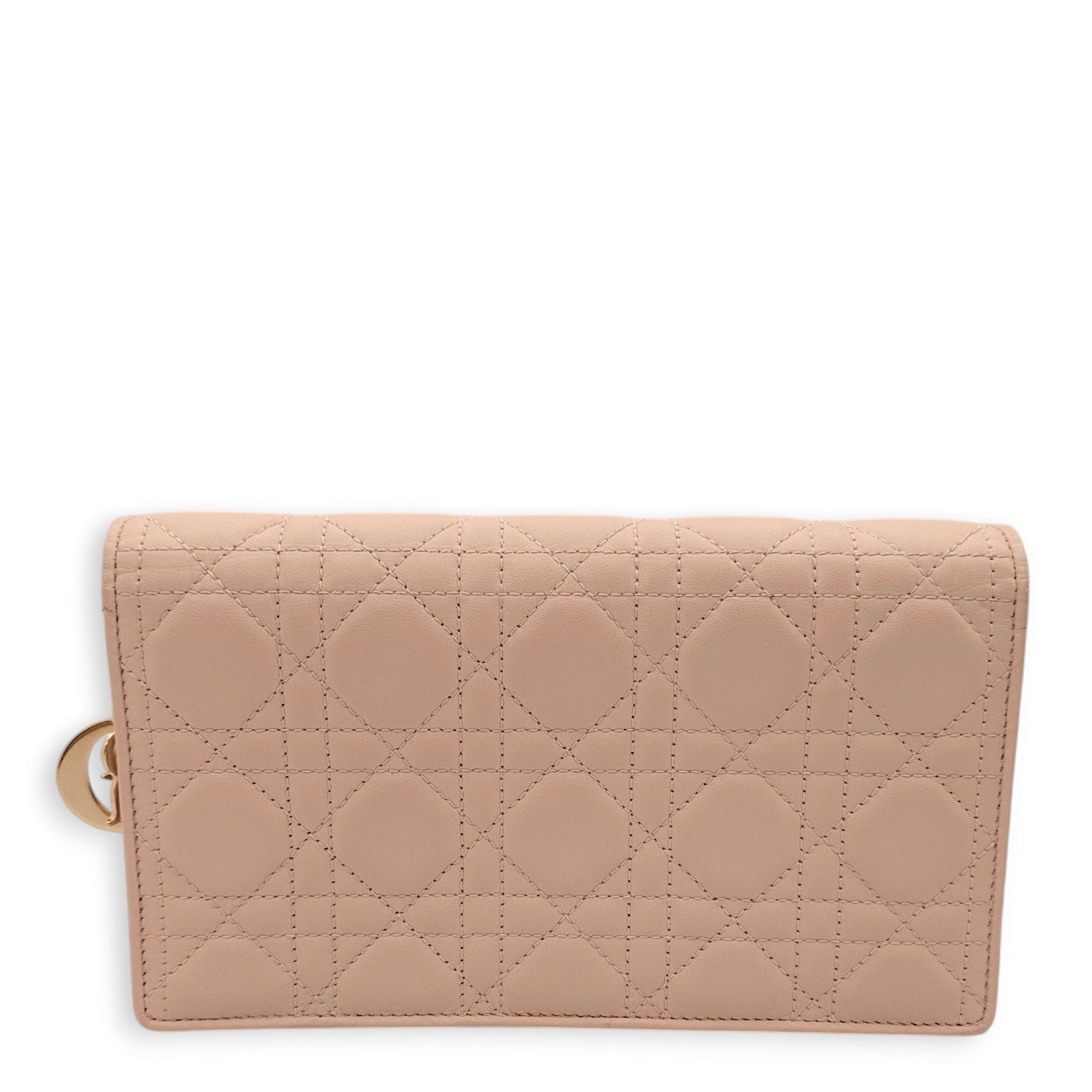 Lady Dior Pouch 21.5x12x4cm Pastel Pink Crossbody Bag in Lambskin, Gold hardware