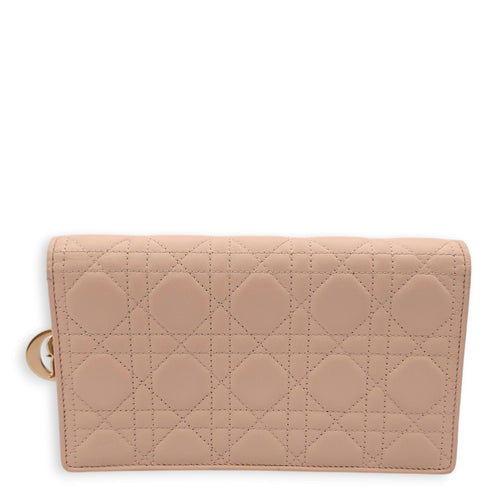 Lady Dior Pouch 21.5x12x4cm Pastel Pink Crossbody Bag in Lambskin, Gold hardware