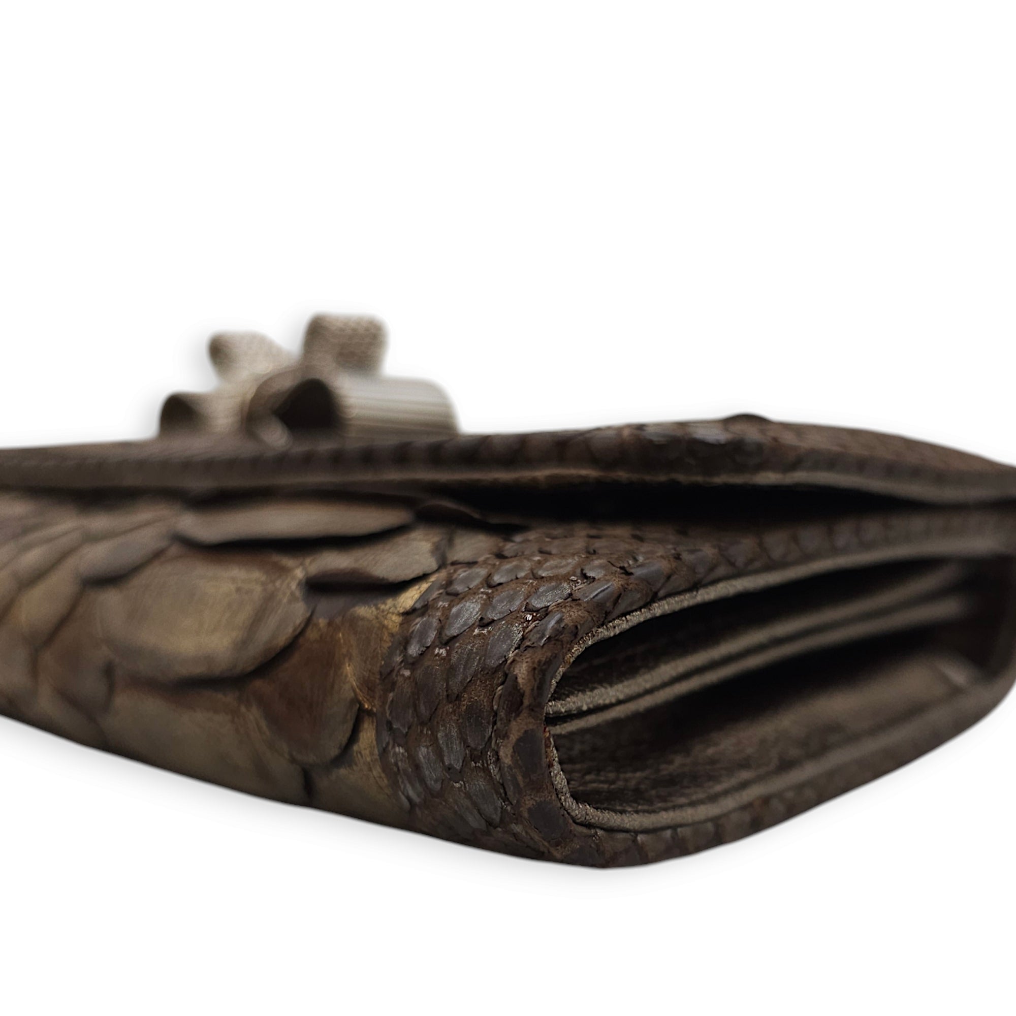 Sweet Charity Others Bronze Clutch in Python Leather Silver hardware C90495 8