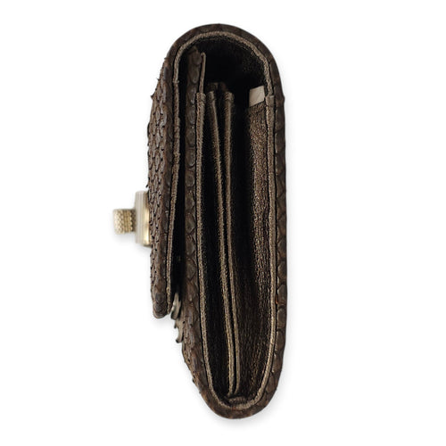 Sweet Charity Others Bronze Clutch in Python Leather Silver hardware C90495 3